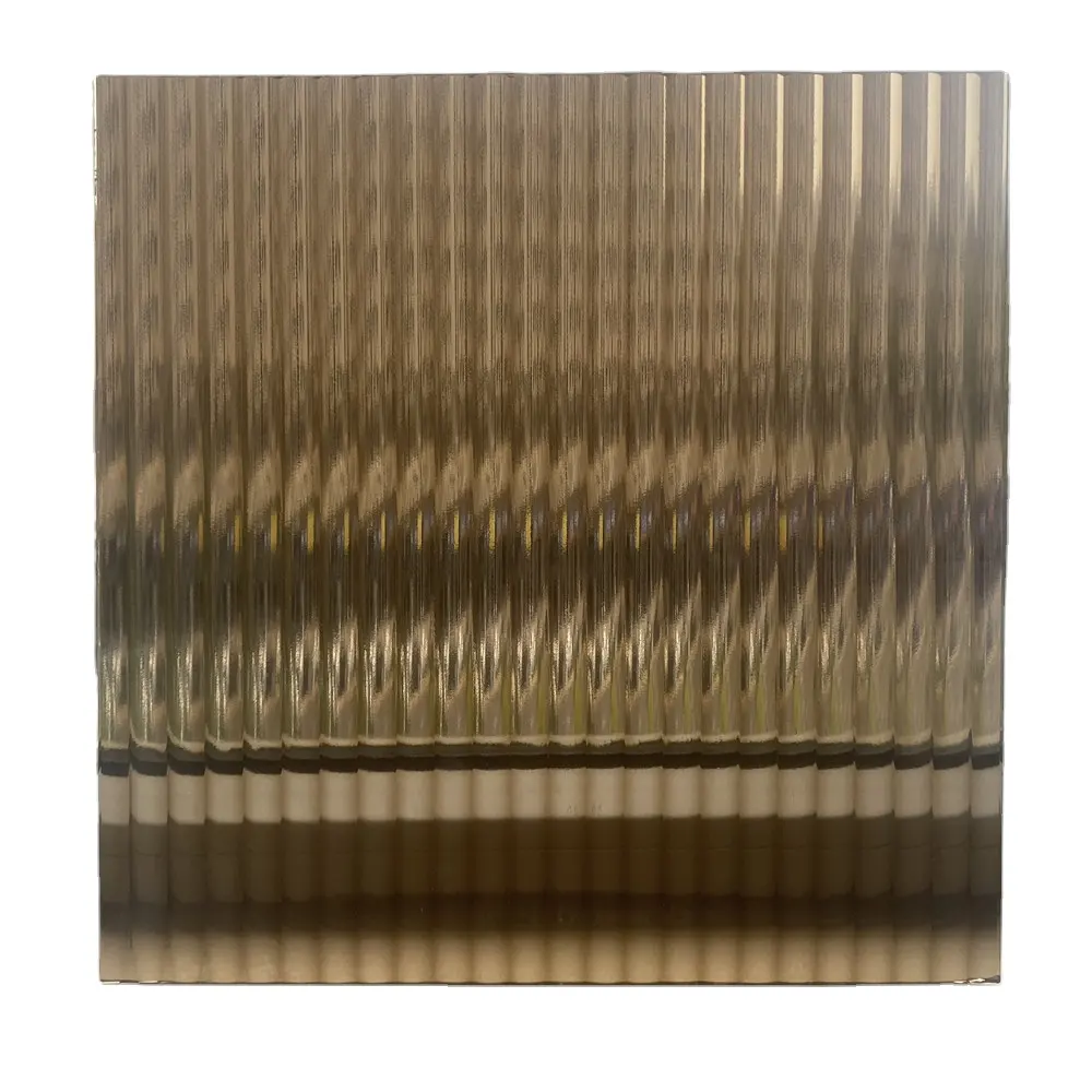 Porte d'armoire trempée 5mm 6mm 8mm euro bronze moru verre motif roseau texturé cannelé
