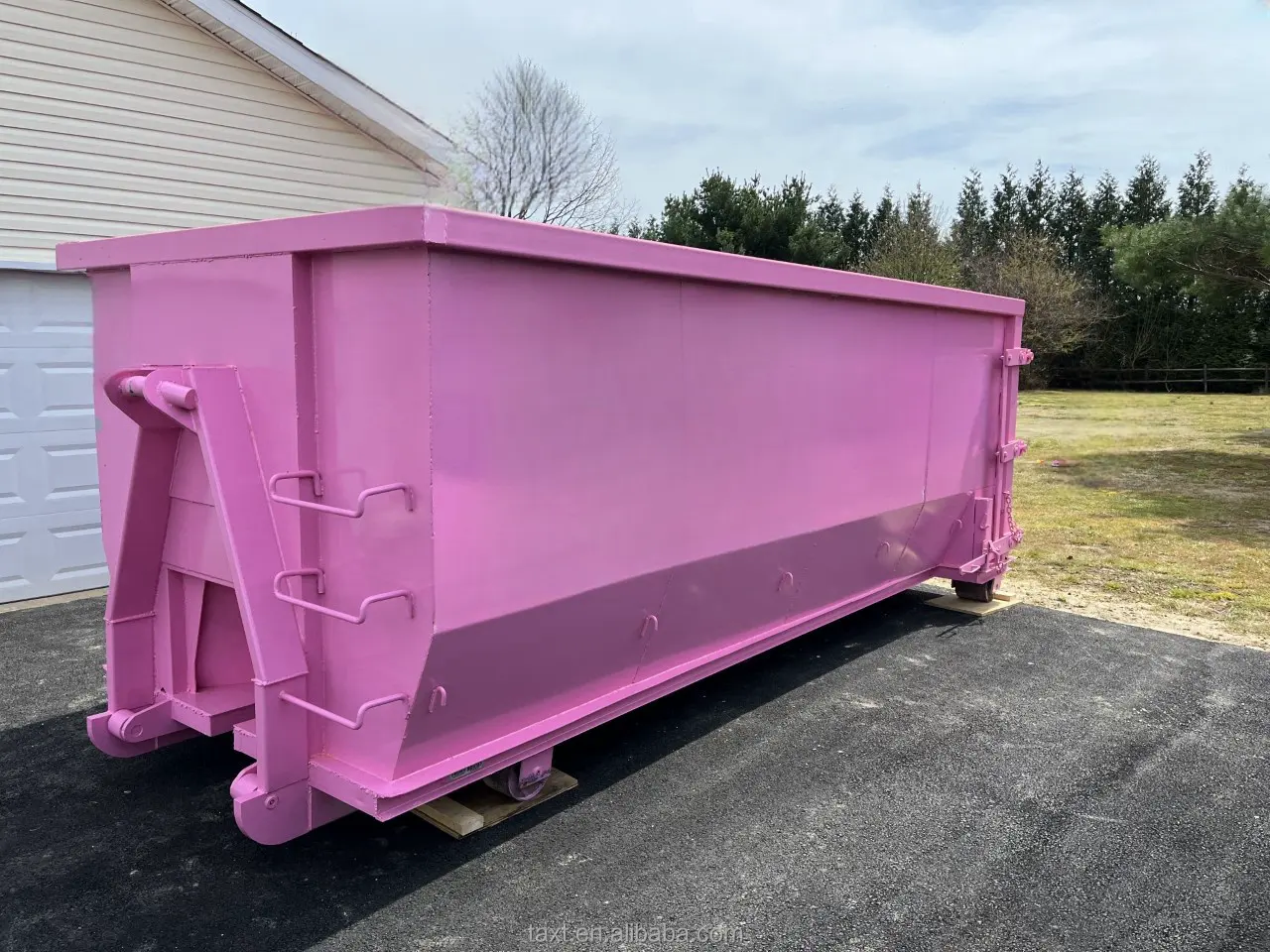 Pabrik disesuaikan penggulung besar kait kontainer Trailer susun sampah luar ruangan truk angkat Dumpster