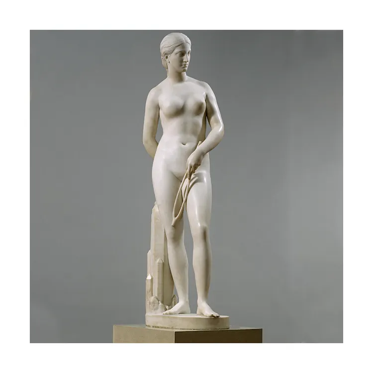 Estatueta decorativa para jardim, belas pedras nuas para escultura sensual de mármore