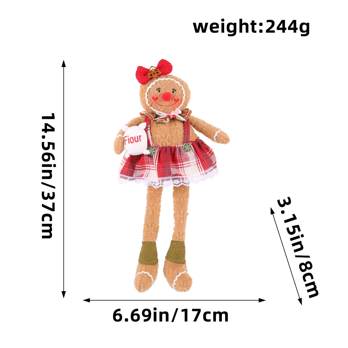 X3-65 bonhomme en pain d'épice à longues jambes style femme