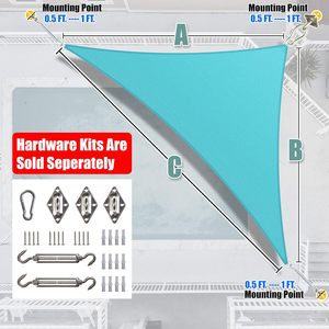 HDPE Triangle and Rectangle Waterproof <strong>Shade</strong> <strong>Sail</strong> <strong>NET</strong> - Multiple Sizes for Yard or Patio Sun Protection - Product Image 6
