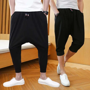 定制黑色棉坠裆空白男士休闲后宫慢跑裤 - Product Image 4