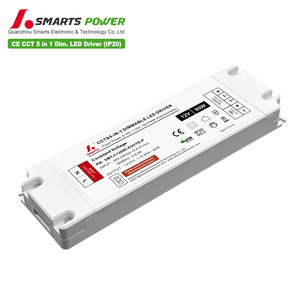 CCT Triac 5 en 1 PWM regulable Led potencia 80W 100W 120W salida 12Vac 24V entrada 200-240Vac Ip 20 controlador Led de plástico