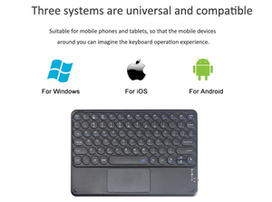IPad用OEMワイヤレスBTスペイン語キーボードタッチパッド付きタブレット用ロシア語フランス語アラビア語英語キーボード - Product Image 2