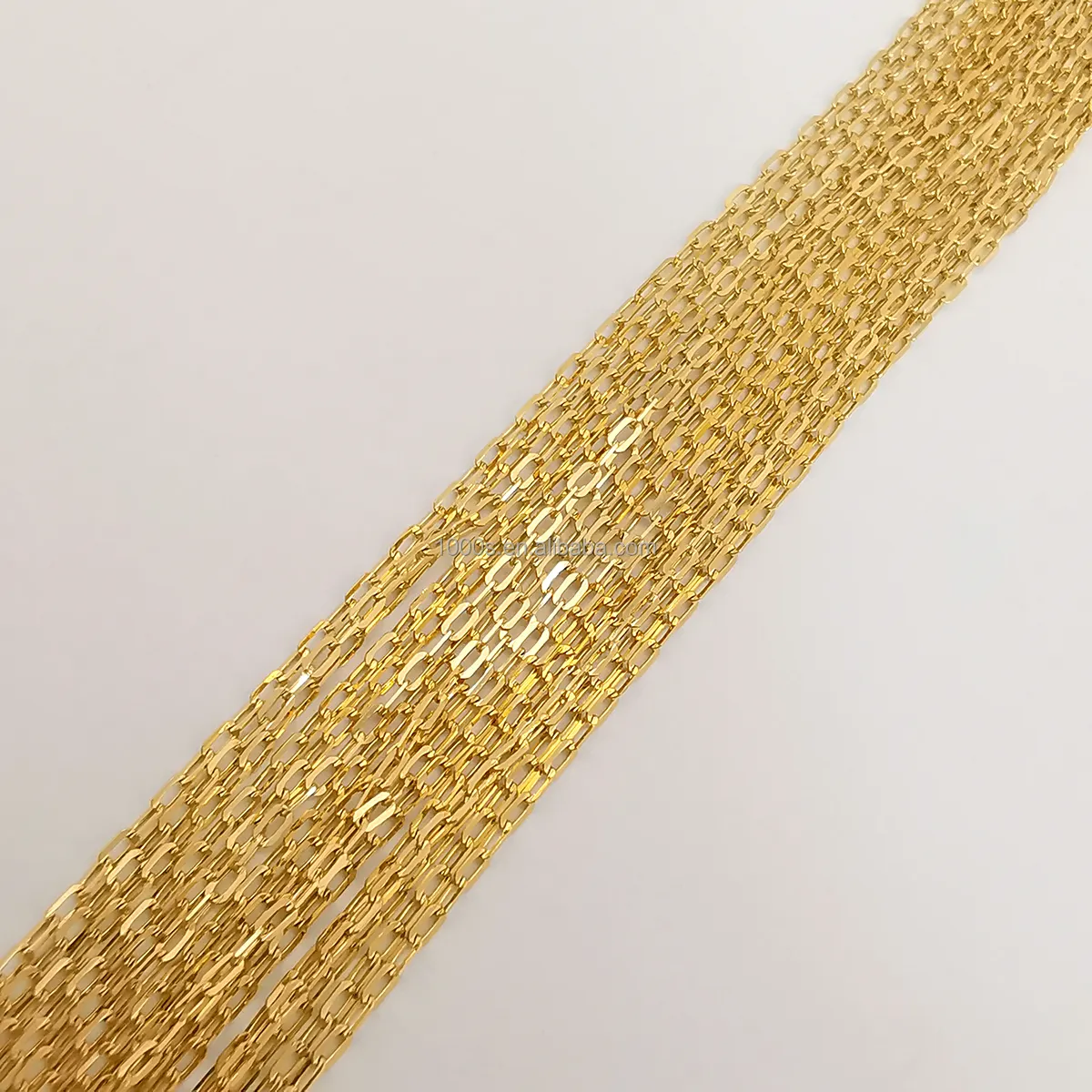 AU750 collana a catena in rotolo con graffetta a catena a maglia in oro massiccio 18 carati reale all'ingrosso di gioielli regolabili