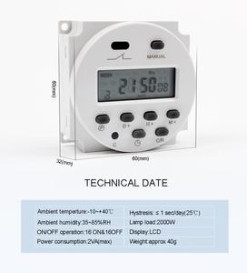 CN101A 220V 230V240VデジタルLCD電源タイマー週7日プログラム可能なタイムスイッチリレータイマー10ACN101ミニクロックライトタイマー