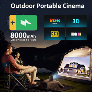 Otomatik odaklama 200ANSI yerli 540p 8000mAh Android 2 + 32GB WiFi6 BT5 taşınabilir MINI akıllı <span class=keywords><strong>DLP</strong></span> Video 3D HDR10 + 4K lazer projektör
