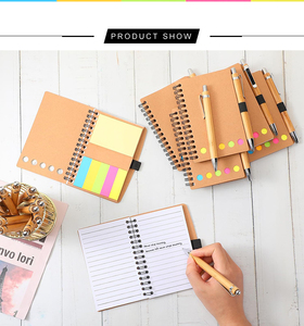 Bloc de notas adhesivo promocional de papel Kraft con logotipo personalizado Ehunt con pestañas de índice coloridas para negocios o regalos - Product Image 3