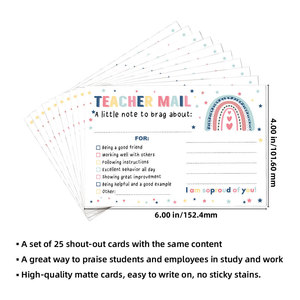 Custom <strong>Teacher</strong> Notes to Parents Happy Mail Postcards Classroom Good Behavior Incentive Motivational Cards to Send Home - Product Image 4