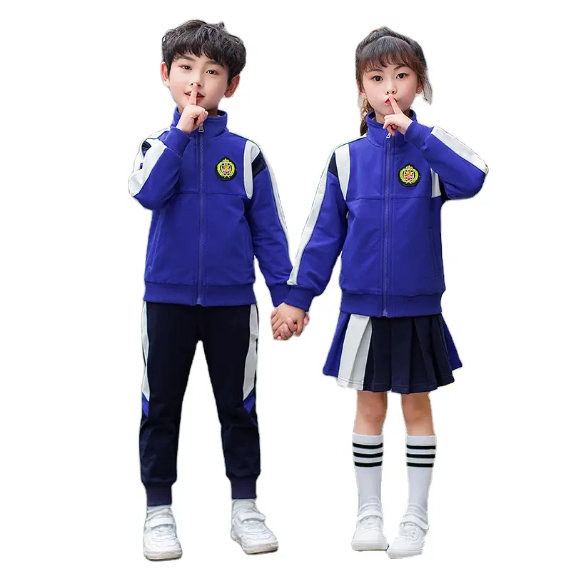 Campione gratuito abbigliamento sportivo per bambini abbigliamento scuola primaria scuola materna bambino studente giacca uniformi scolastiche a maniche lunghe