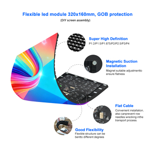 شاشة LED منحنية مرنة بحجم مخصص، منصة خطابة، طاولة استقبال بشاشة LED لمهرجانات الموسيقى والحانات الليلية - Product Image 3