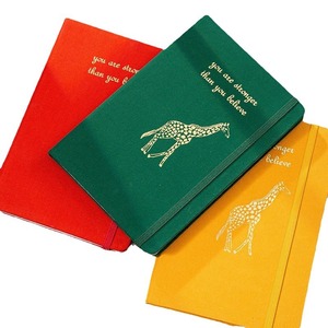 A5 nastro elastico in lino con copertina rigida per diario stampato a mano diario personalizzato con logo semplice - Product Image 2
