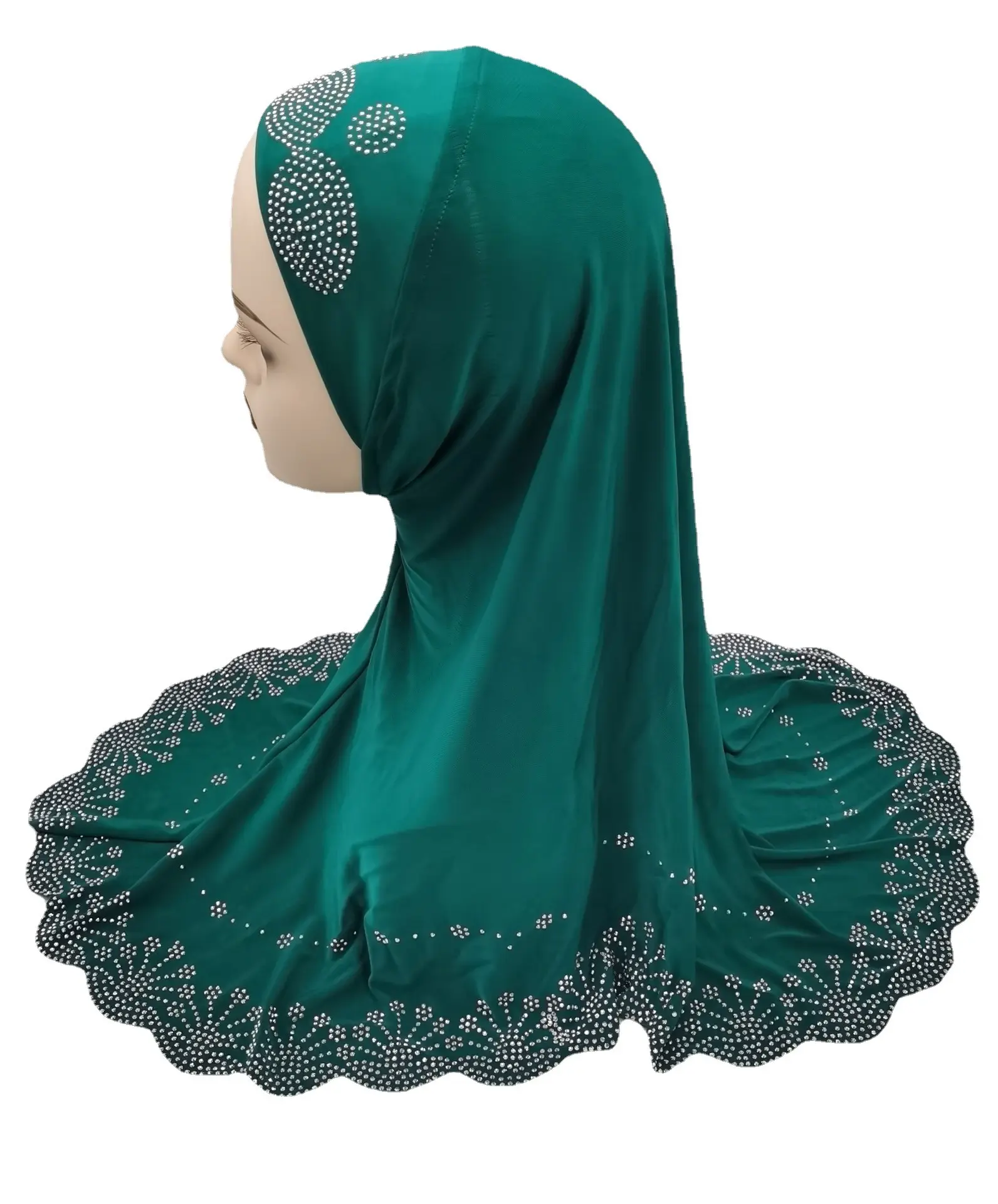 H0112 Muhaban cappello da perforazione a caldo a forma di diamante grande sciarpa di garza malese cappello da fascia Dubai donne musulmane hijab
