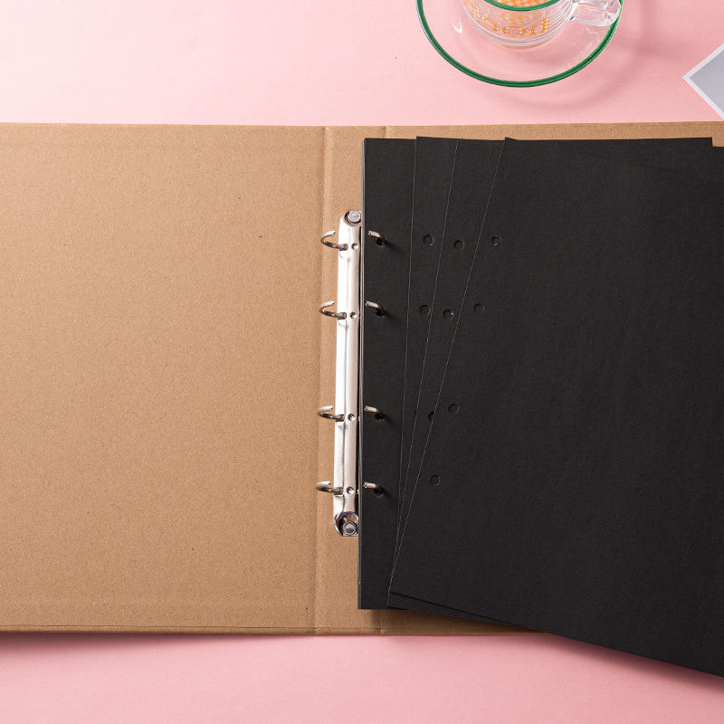 A4 kraft blank cover sheets+black cardboard