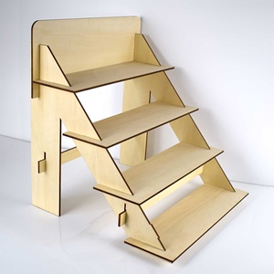 Wooden Portable Retail <strong>Table</strong> <strong>Display</strong> Stand Countertop 4 <strong>Step</strong> Riser Craft Shows Multifunctional Wooden Stand <strong>Display</strong> - Product Image 5
