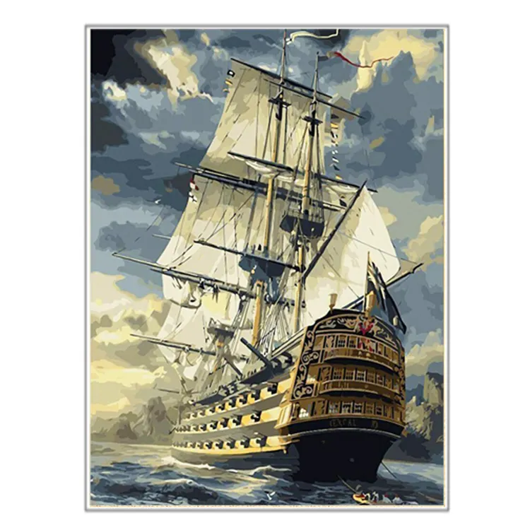 Promotion de haute qualité peinture à l'huile de bateau à voile peinture abstraite moderne