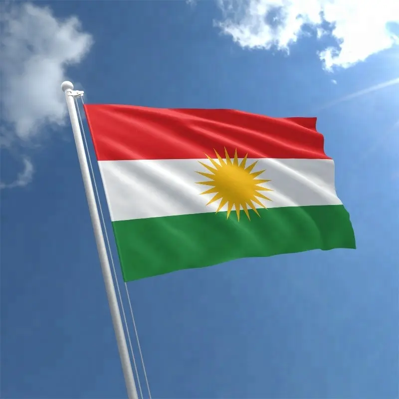 Logotipo personalizado todo o país banner design poliéster kurdistão bandeira bandeiras países bandeiras
