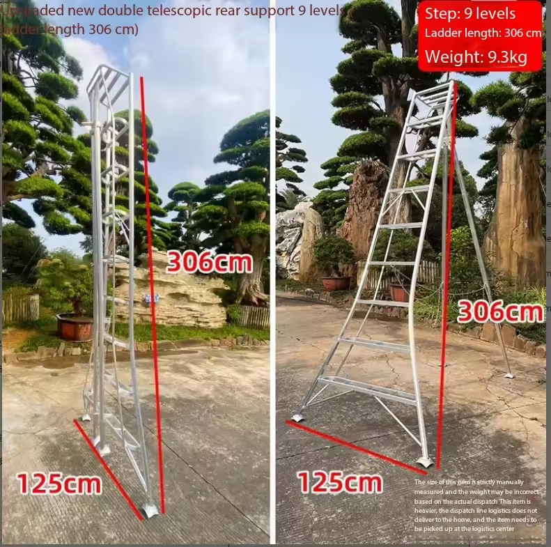Scala da Giardino a Doppio Supporto Aggiornata a 9 Livelli