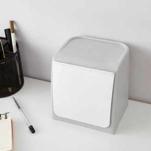 Caja de almacenamiento de basura sin perforaciones, Mini gabinete de basura de escritorio duradero, caja de basura montada en la pared, contenedor de basura de cocina de plástico - Product Image 3