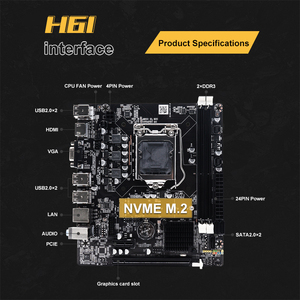 มาเธอร์บอร์ด Micro ATX H61 LGA1155 DDR3รองรับ <span class=keywords><strong>i5</strong></span> Intel-i3 i7 Pentium-Celeron Dual Channel เดสก์ท็อปชิปเซ็ตเมนบอร์ด H61 - Product Image 3