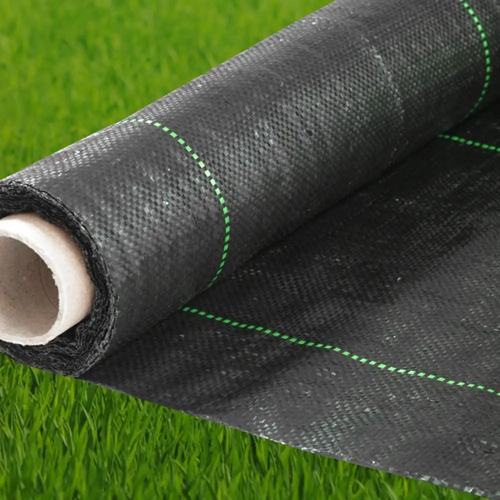 Barrera de tela geotextil negra para jardín, cubierta de suelo de tela de paisaje, Control de maleza, 6 pies X 250 pies