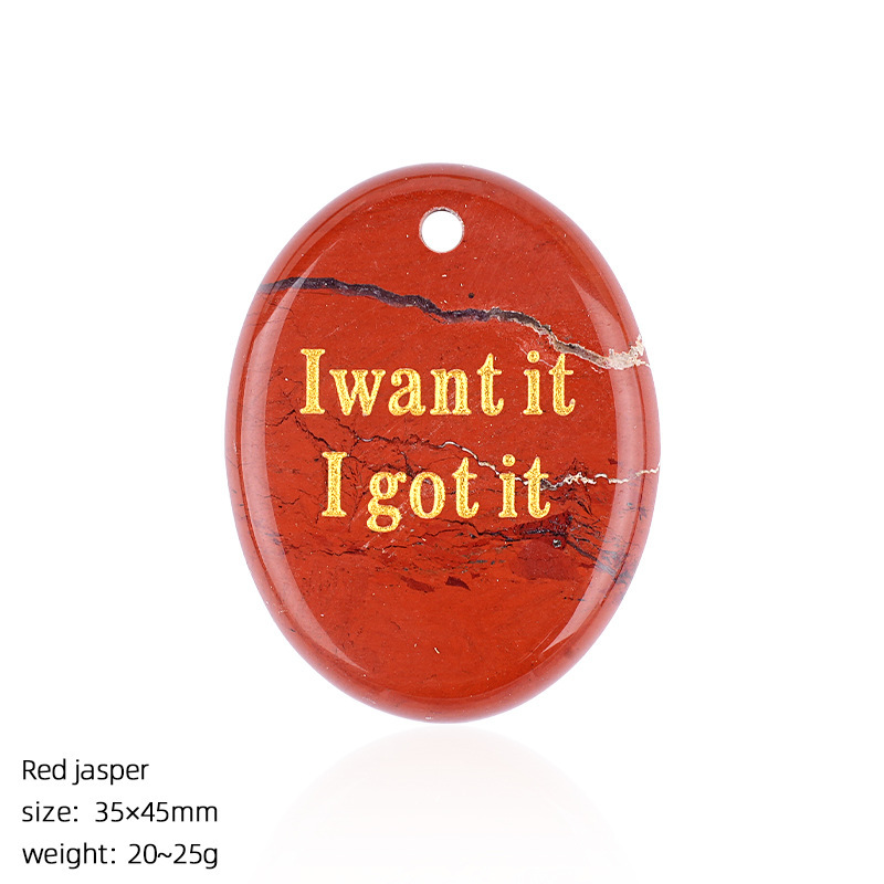 Red Jasper Palm Stone Pendant