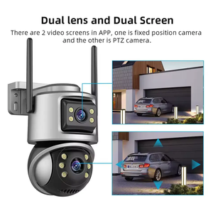 ICSEE 6MP telecamera di sicurezza WiFi a doppia lente con rilevamento umano PTZ Camera sensore CMOS Micro scheda SD opzioni di memorizzazione dei dati - Product Image 3