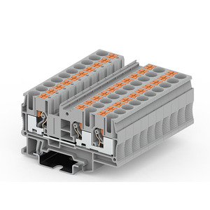 プッシュインタイプDinレール電源端子ブロックスクリューレス電気コネクタプラスチック1入力2出力GUV6-103 - Product Image 1