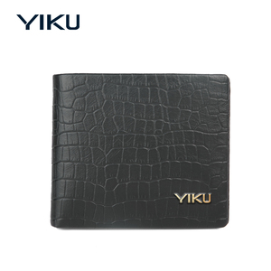 Logotipo personalizado de fábrica Cocodrilo Cuero genuino RFID Bloqueo Personalizar 3 Fold Hombres Tarjetero Cartera - Product Image 1