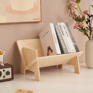 Simple Design Desktop Storage <strong>Rack</strong> Multi-Purpose Wooden Organizer For Books Decor In Home Office Cafe Minimalist Style Custom - Product Image 1