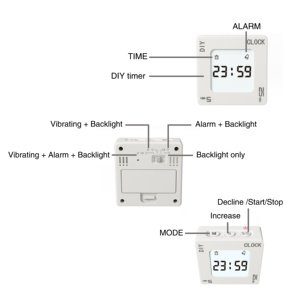 LCD-Display Mini Cube Digitaler Wecker mit Schlummer und Timer - Product Image 6