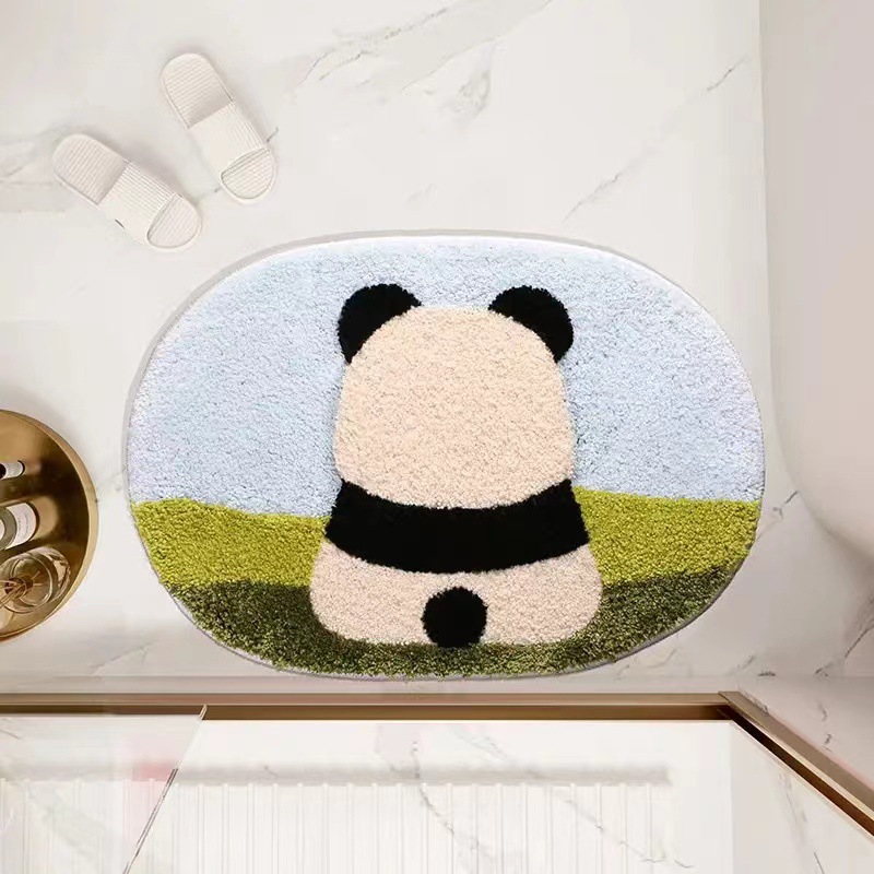 El pequeño Panda pensando en la pared