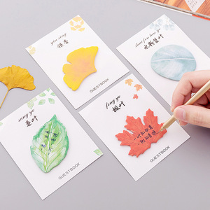 28 Tờ Lá Rơi <span class=keywords><strong>Maple</strong></span> Ginkgo Lá Ghi Chú Lịch Trình Tự Dính Ghi Nhớ Pad Ghi Chú Dính Bookmark Kế Hoạch Dán - Product Image 6