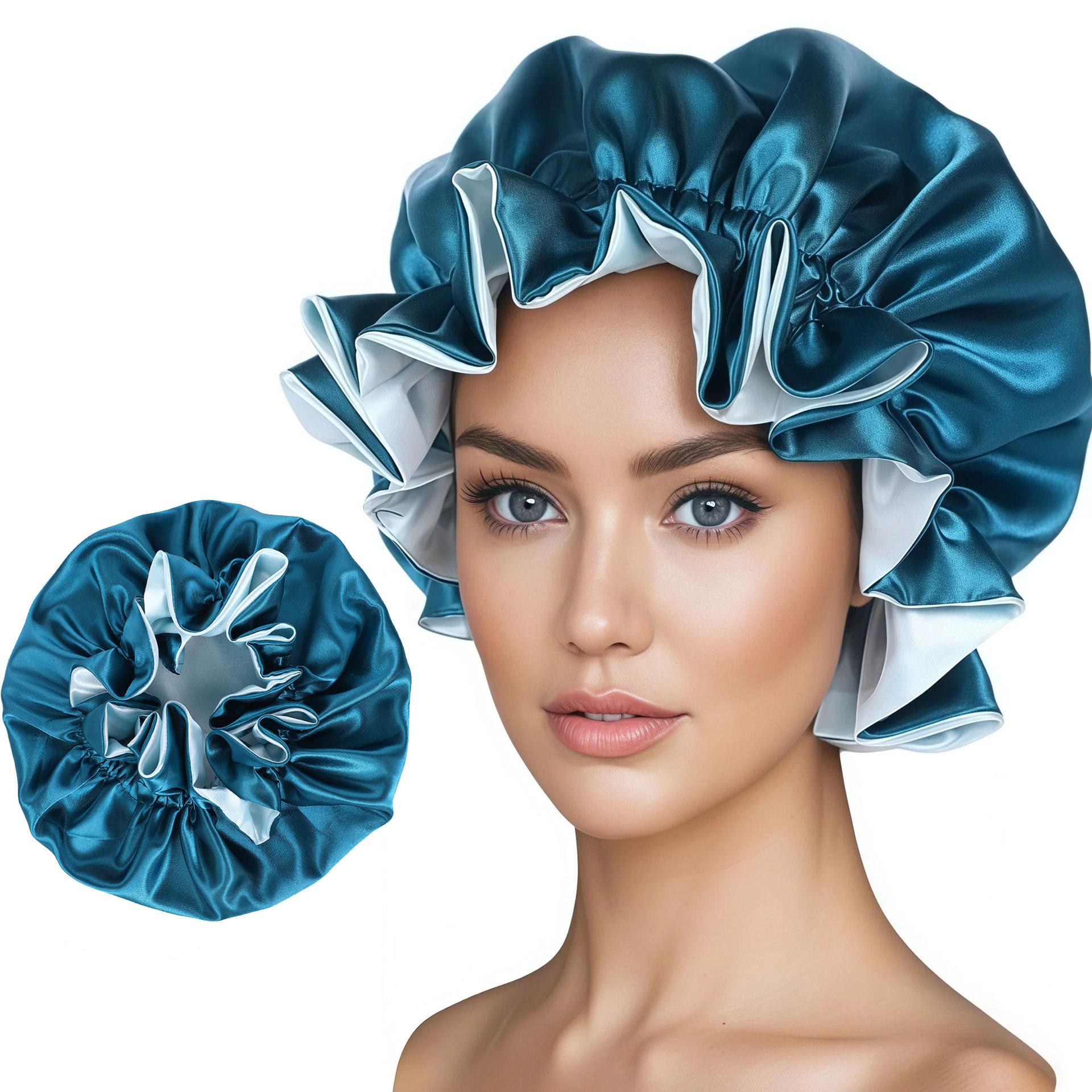 Bleu paon avec bleu clair