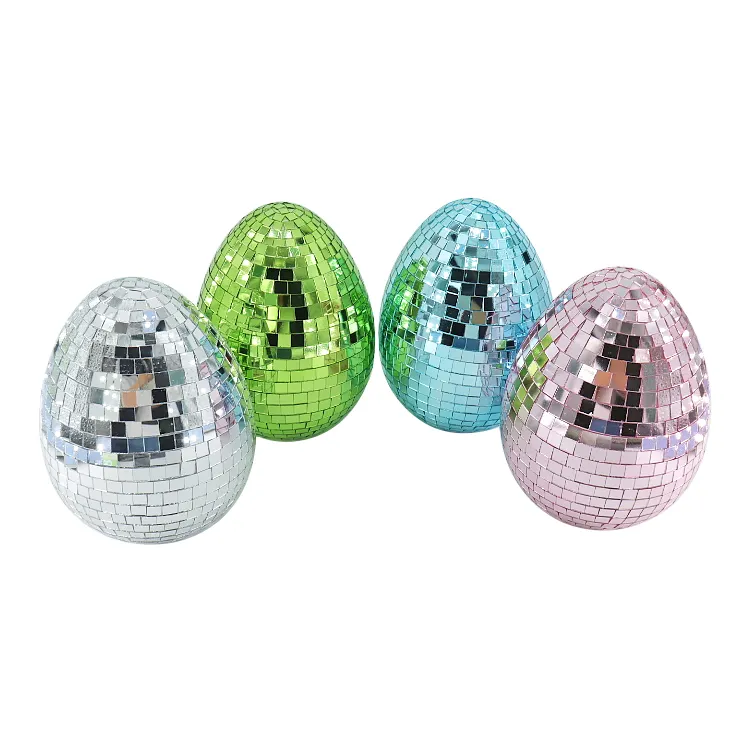 2024 venta al por mayor precio competitivo apertura giro gran huevo de Pascua de plástico tamaño personalizado espejo gigante huevo de Pascua