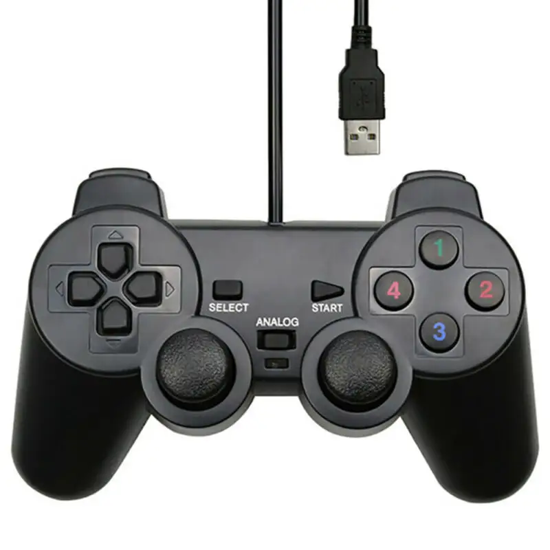 स्टॉक में वायर्ड पीसी खेल नियंत्रक Gamepad एकल कंपन जॉयस्टिक यूएसबी केबल Joypad रिमोट कंट्रोल लैपटॉप कंप्यूटर