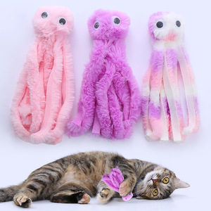 Venta al por mayor de juguetes interactivos para gatos, juguetes creativos de peluche para gatos, pulpo de dibujos animados, juguetes para gatos - Product Image 2