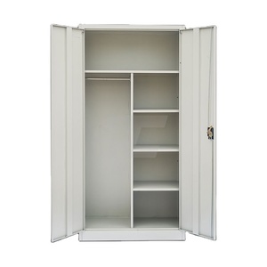 Armoire à vêtements de style industriel à deux balançoires en acier et fer Design simple pour l'école, la salle de sport, l'hôpital et l'atelier - Product Image 2