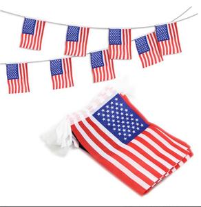 <strong>Custom</strong> 100%polyester Stars and Stripes Fourth of July USA America <strong>Triangle</strong> <strong>String</strong> <strong>Bunting</strong> <strong>Flag</strong> Banner - Product Image 2