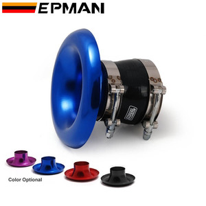 EPMAN Universal Racing Intake Inlet Velocity Stack 3&quot; Short Cold Air Compressor <strong>Turbo</strong> Horn Kit EP-BOV1009DDLB