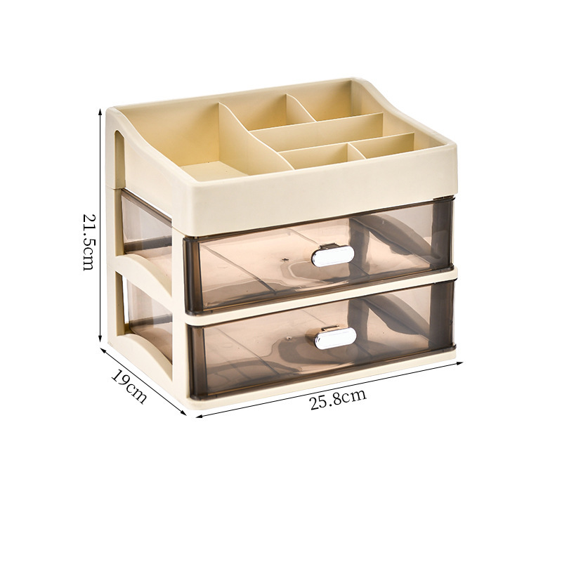 Caja de almacenamiento de cosméticos de tres capas.
