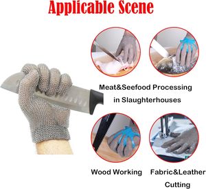 Cut Resistant Stainless Steel Metal Mesh Butcher Chain Mail Glove For Kitchen Cooking, Butcher Meat Cutting Gloves - Product Image 6
