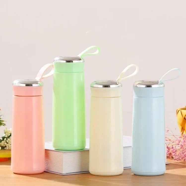 Nuevo diseño de vasos de regalo de varios colores Uso de oficina para adultos Botellas de vidrio y plástico ecológicas