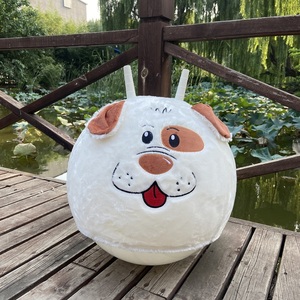 ハンドル付きの弾むボールぬいぐるみが動物のジャンプボールに乗るストレスボールインフレータブルおもちゃPVCメーカーの品揃え