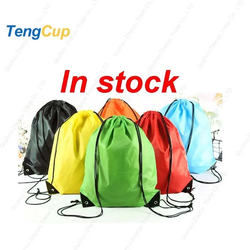 TY RTS en stock Imprimir Mochila deportiva Bolsa Poliéster Draw String Bag Coloful Printing Custom Drawstring Bag