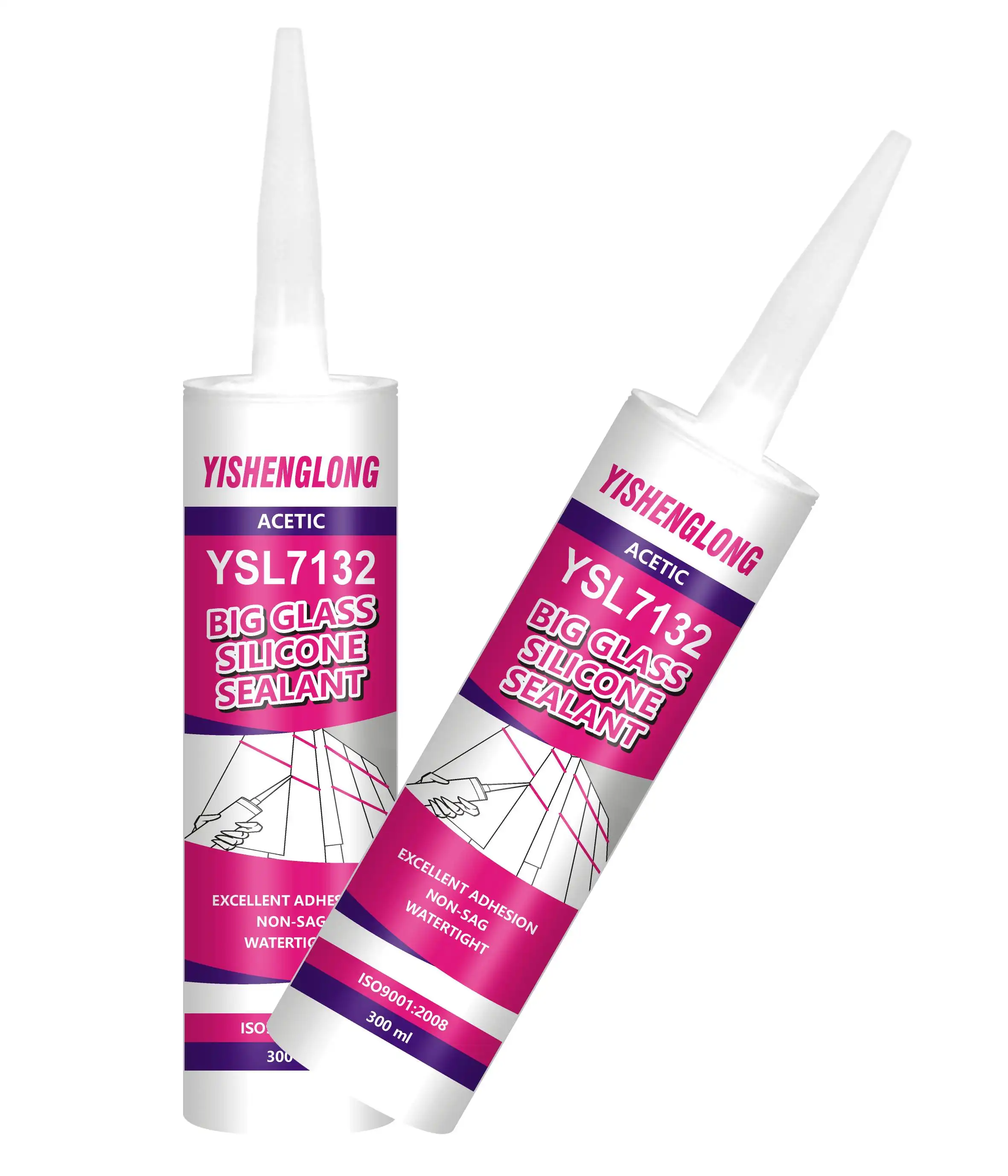 YiSLON factory gp rtv directly supplier acetic clear best duct silicone sealant bulk