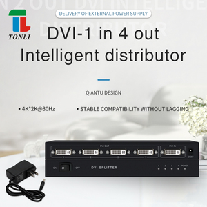 TONLI 4K <strong>4</strong>-Port DVI <strong>Splitter</strong> 1X4 <strong>1</strong>-in-<strong>4</strong>-out Video Distribution Duplicator 3840*2160 DVI to <strong>4</strong> DVI <strong>Splitters</strong> &amp; Converters - Product Image 2