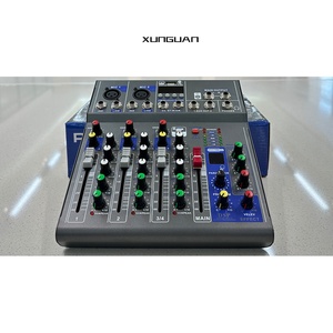 Mezclador de audio y vídeo de 4 canales de venta directa de fábrica MR04DSP con dientes azules/16 efectos DSP/MP3/2 salidas AUX - Product Image 1