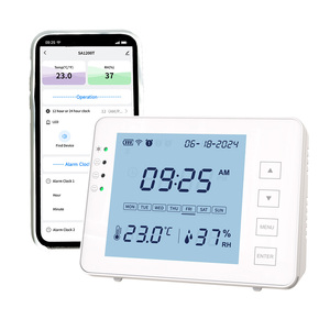 Monitor de temperatura inteligente con conectividad WiFi, higrómetro digital inalámbrico para guardería de bebés, almacén, alertas en tiempo real - Product Image 1