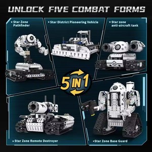 Dual Control Fernbedienung Variable Programmierung Baustein Simuliertes Roboters pielzeug Licht Kunststoff RC Car 495pcs 2.4G 5 in 1